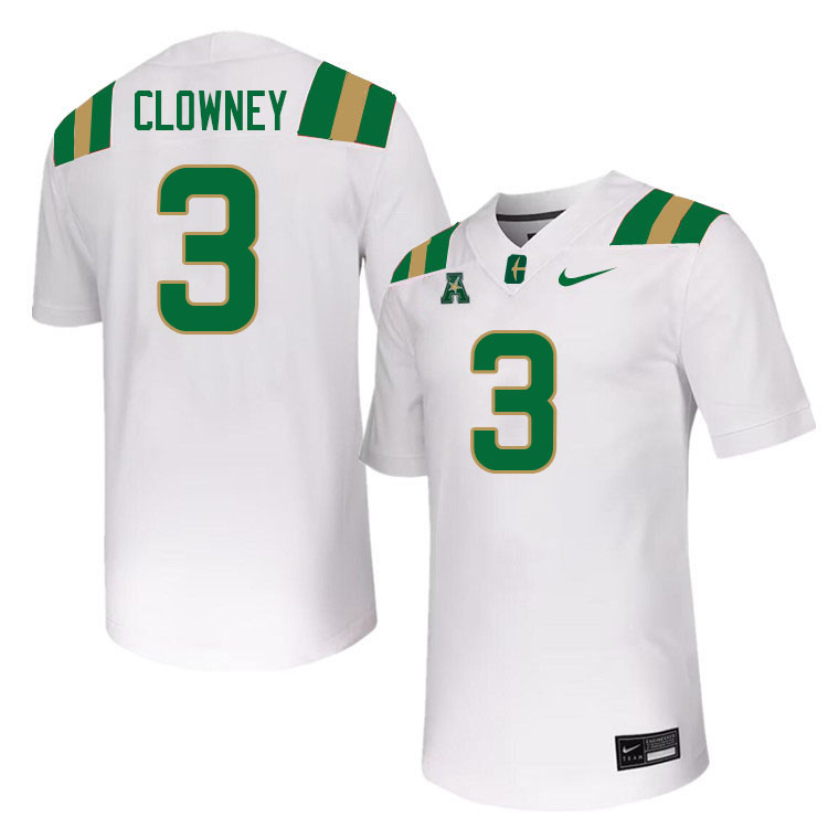 Charlotte 49ers #3 Demon Clowney College Football Jerseys Stitched Sale-White